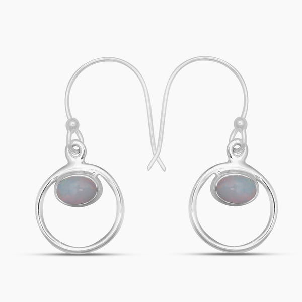 925 Sterling Silver Ethiopian Opal Earrings