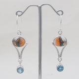 Turquoise Spiny Oyster Silver Designer Earrings