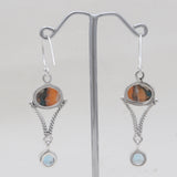 Turquoise Spiny Oyster Silver Designer Earrings