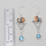 Turquoise Spiny Oyster Silver Designer Earrings