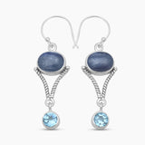 Turquoise Spiny Oyster Silver Designer Earrings
