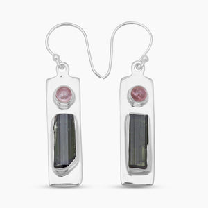 Green Tourmaline Silver Earrings