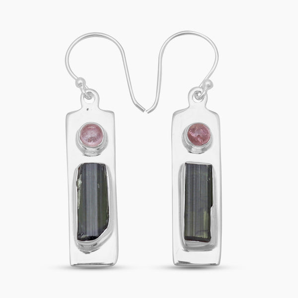 Green Tourmaline Silver Earrings