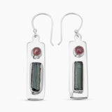 Green Tourmaline Silver Earrings