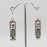Green Tourmaline Silver Earrings