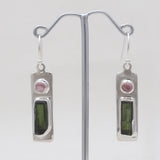 Green Tourmaline Silver Earrings