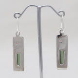 Green Tourmaline Silver Earrings