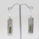 Green Tourmaline Silver Earrings