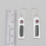 Green Tourmaline Silver Earrings