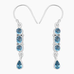 Blue Topaz Silver Earrings