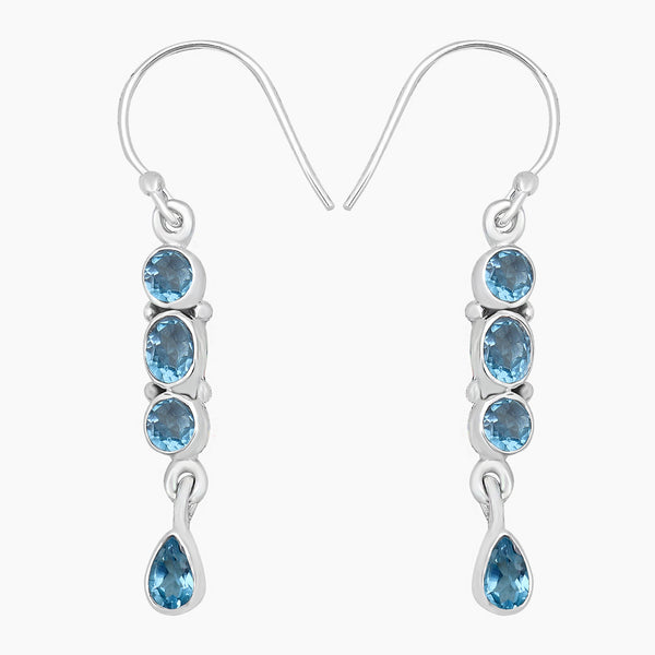 Blue Topaz Silver Earrings