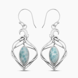 925 Silver Larimar Earrings