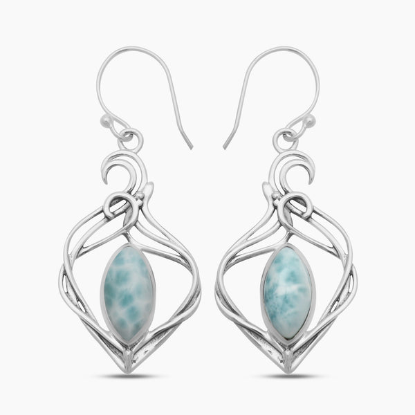 925 Silver Larimar Earrings