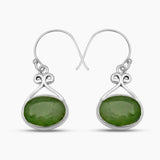 925 Silver Nephrite Jade Earrings