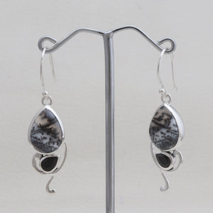 Dendritic Opal Silver Earrings