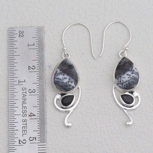 Dendritic Opal Silver Earrings