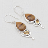 Tiger Eye Sterling Silver Earrings