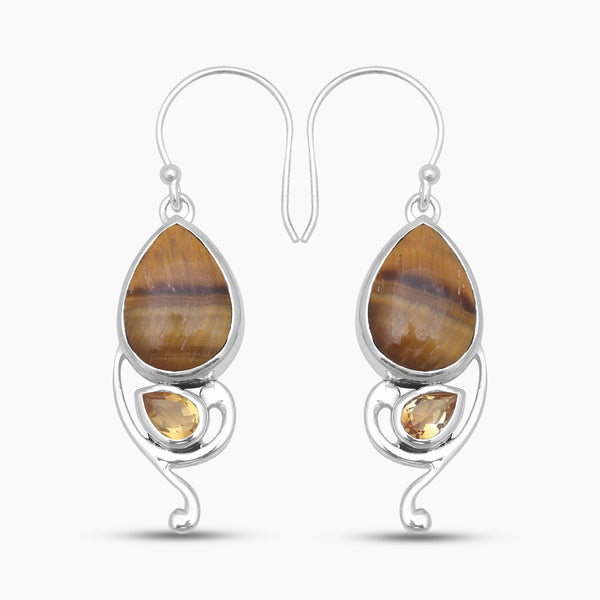 Tiger Eye Sterling Silver Earrings
