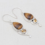 Tiger Eye Sterling Silver Earrings