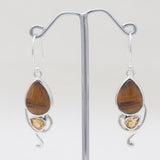 Tiger Eye Sterling Silver Earrings