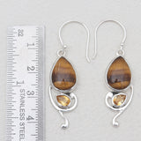 Tiger Eye Sterling Silver Earrings