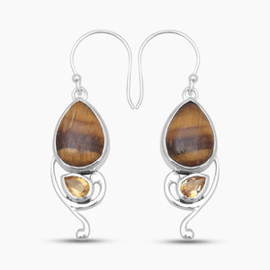 Tiger Eye Sterling Silver Earrings