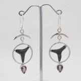 Shark Tooth & Mystic Quartz Silver Earrings
