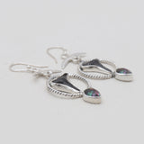 Shark Tooth & Mystic Quartz Silver Earrings