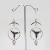 Shark Tooth & Mystic Quartz Silver Earrings