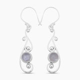 Pink Opal Silver Earrings