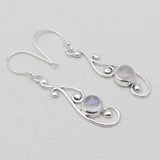 Pink Opal Silver Earrings