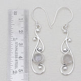 Pink Opal Silver Earrings