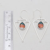 Turquoise Spiny Oyster Silver Dangle Earrings