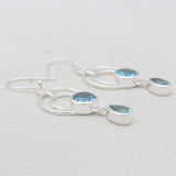 925 Sterling Silver Blue Topaz Earrings