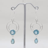 925 Sterling Silver Blue Topaz Earrings