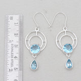 925 Sterling Silver Blue Topaz Earrings