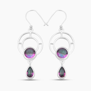 925 Sterling Silver Blue Topaz Earrings