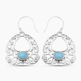 Red Garnet Silver Earrings
