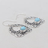 Red Garnet Silver Earrings