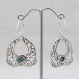 Red Garnet Silver Earrings
