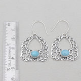 Red Garnet Silver Earrings