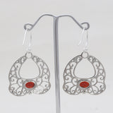 Red Garnet Silver Earrings