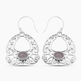 Red Garnet Silver Earrings
