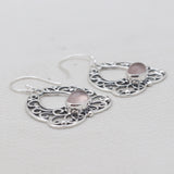 Red Garnet Silver Earrings
