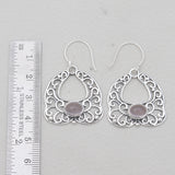 Red Garnet Silver Earrings