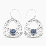 Red Garnet Silver Earrings