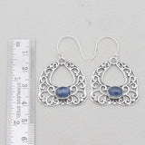 Red Garnet Silver Earrings
