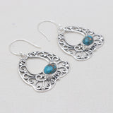 Red Garnet Silver Earrings