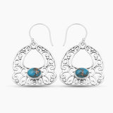 Red Garnet Silver Earrings