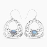 Red Garnet Silver Earrings